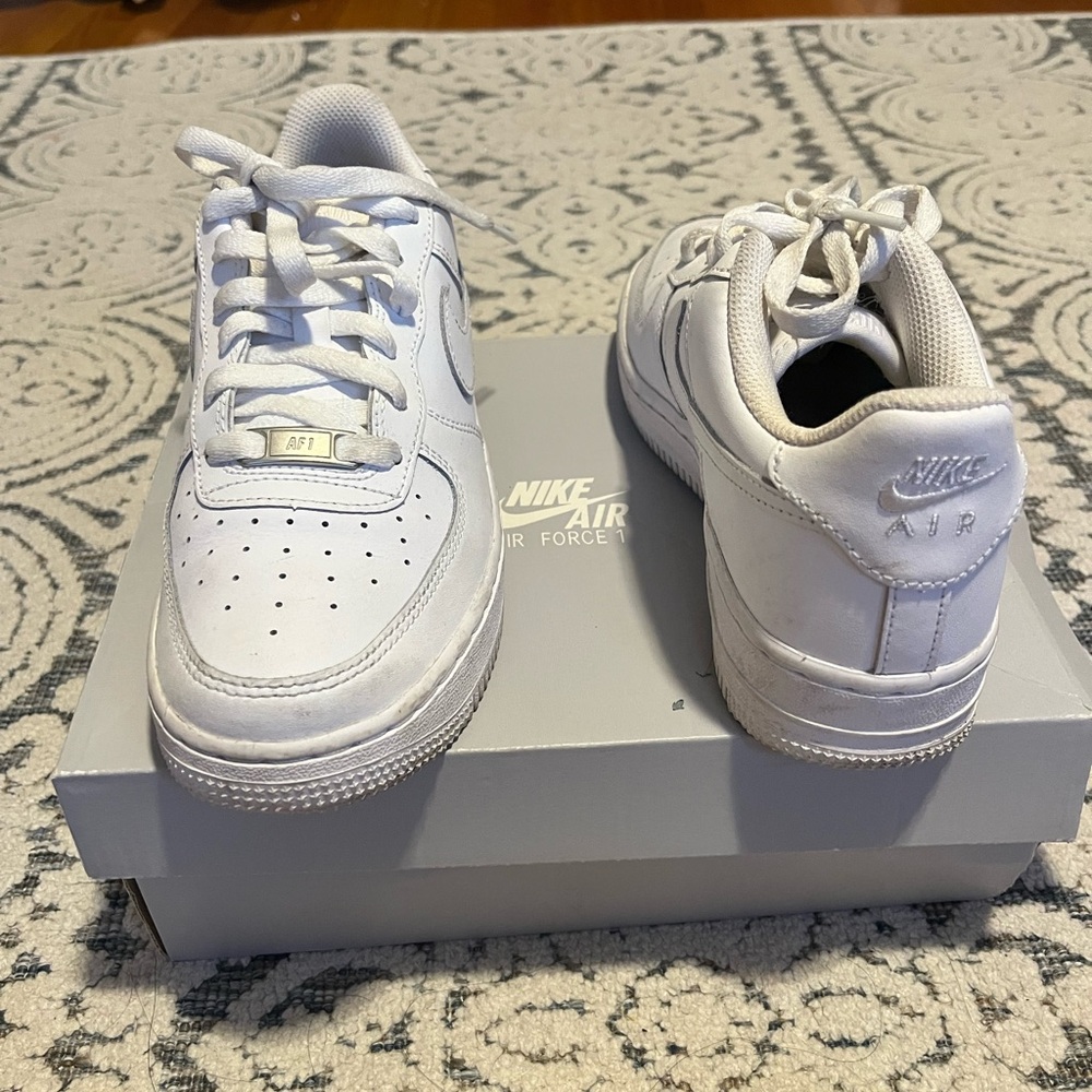 Nike Kids White Air Force 1 Shoes